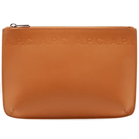 A.P.C. Jacob Leather Logo Pouch