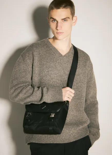 Re-Nylon and Saffiano Leather Shoulder Bag