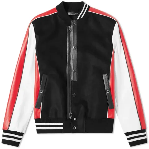 Leather Sleeve Varsity Jacket