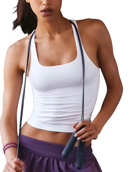 FP Movement Go To Smooth Modal Rich Square Neck Vest Top White