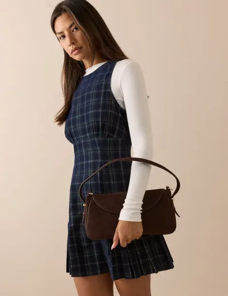 Nobody's Child Pure Cotton Checked Mini Pinafore Dress