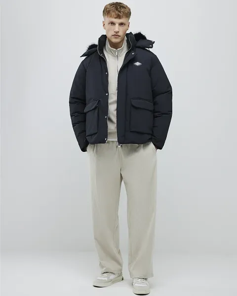 River Island Premium Faux Fur Trim Puffer Jacket
