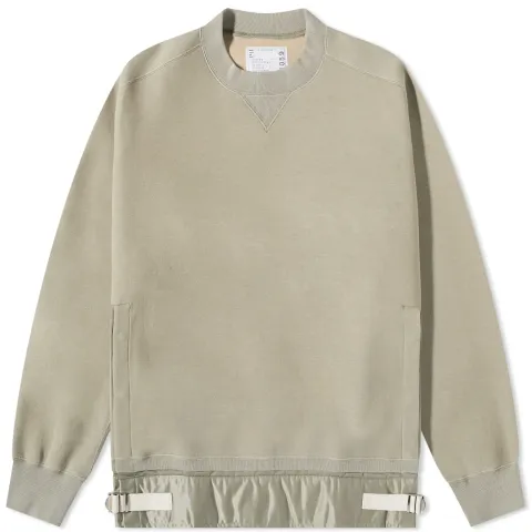 Nylon Twill & Sponge Sweat Crew Sweat