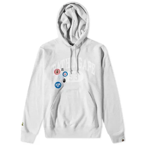 Badge Motif Loose Fit Pullover Hoody