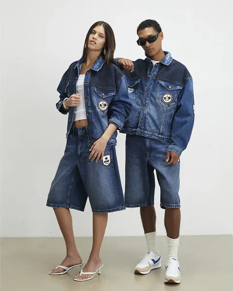 River Island Pony Badge Denim Jacket