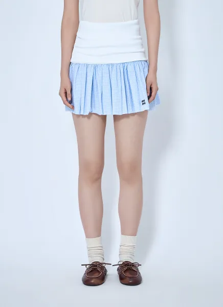 Jersey And Poplin Mini Skirt