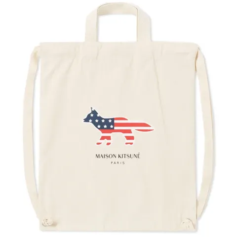 Maison Kitsuné America Canvas Backpack
