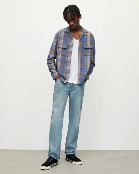 Curtis Straight Fit Damaged Denim Jeans