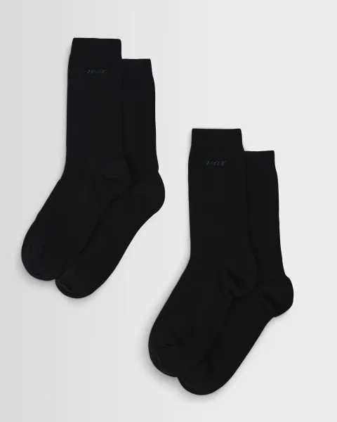 Derby - Black Embroidered Logo Socks X2 Multipack