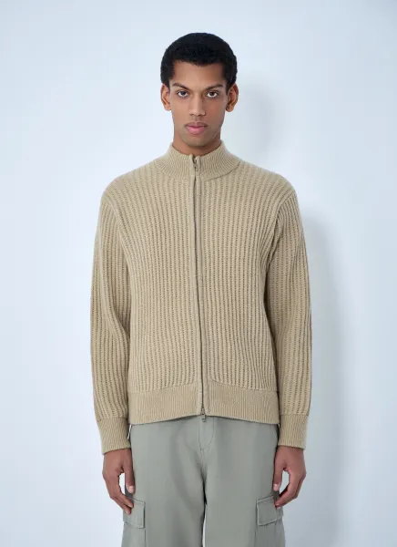 Military Patch Zip Cardigan
