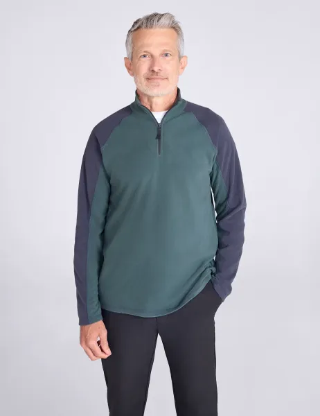 Mountain Warehouse Ashbourne II Funnel Neck Half Zip Fleece Dark Khaki