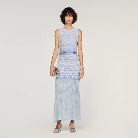 Cropped decorative knit top
