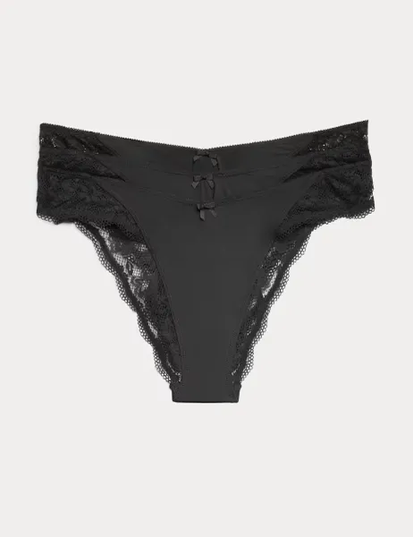 Marks & Spencer 3 Pack Jasmine Lace Trim Miami Knickers Black