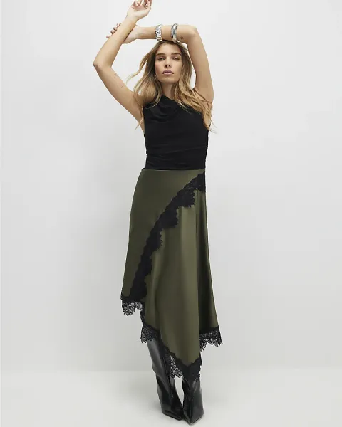 River Island Lace Hybrid Drape Maxi Dress