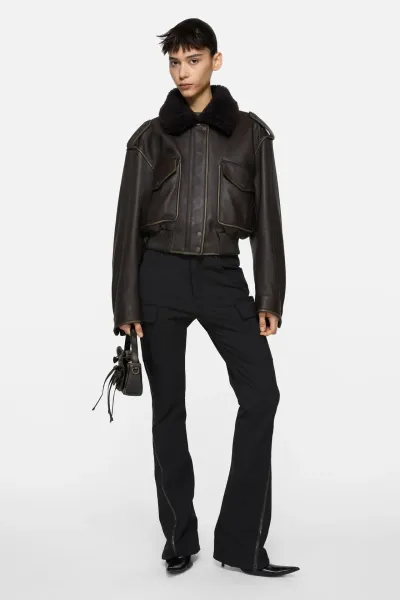 Stretch zip trousers
