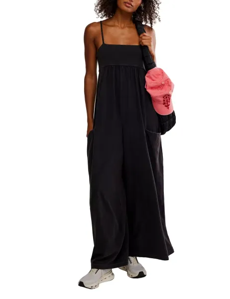 Hot Shot Cotton Rich Jumpsuit Black