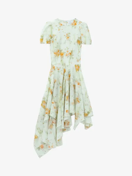 Silk Floral Print Dress