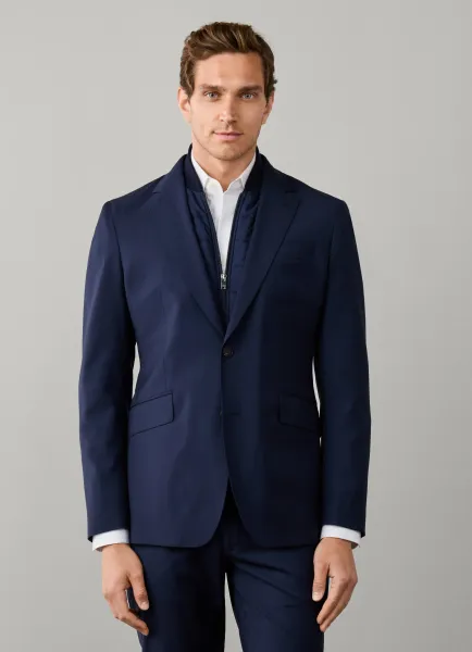 Wool Travel Blazer with Detachable Bib
