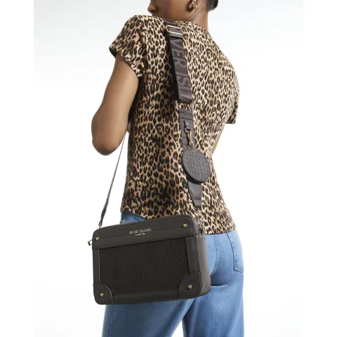 River Island Rr Monogram Boxy Crossbody Bag