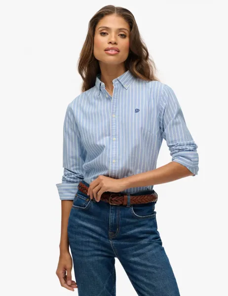Superdry & Co Pure Cotton Striped Shirt Blue Mix