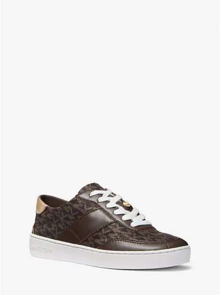 Kaycee Signature Logo and Leather Sneaker
