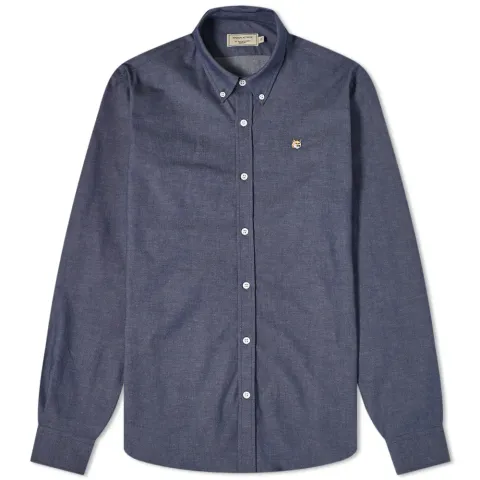 Maison Kitsuné Fox Head Embroidery Classic Shirt