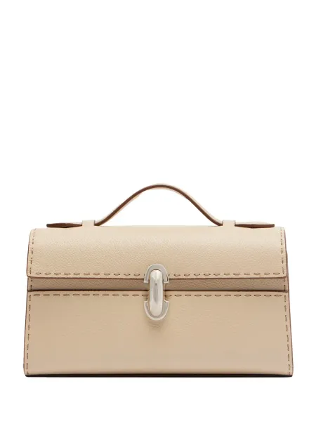 symmetry pochette in grained leather Bone Bag