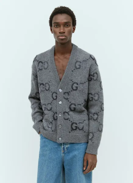 GG Intarsia Wool-Blend Cardigan