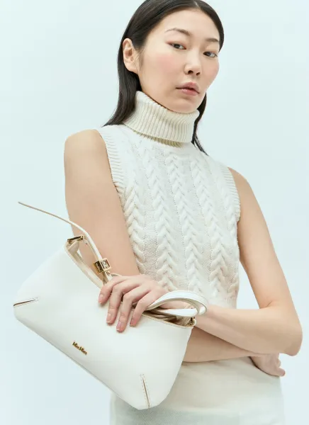 Leather Daisy Baguette Shoulder Bag