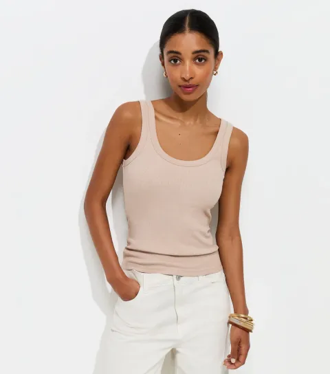 Women's Mink Cotton Rich Scoop Neck Vest Top