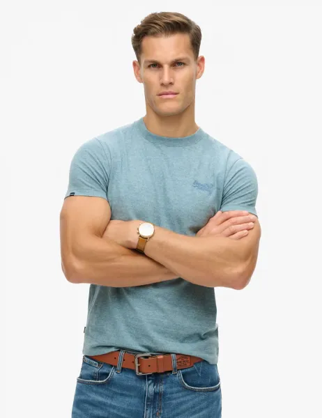 Superdry & Co Relaxed Fit Cotton Textured T-Shirt Blue