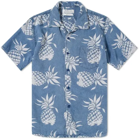 Short Sleeve Pineapple Print Vacation Shirt