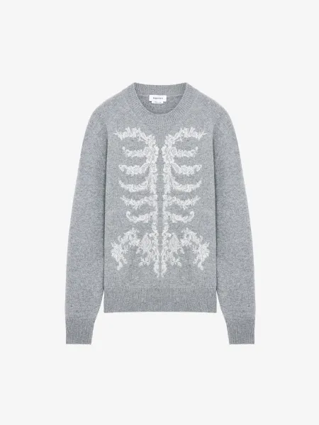 Lace Ribcage Embroidery Jumper