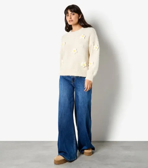 Women's Stone Daisy Oversized Jumper