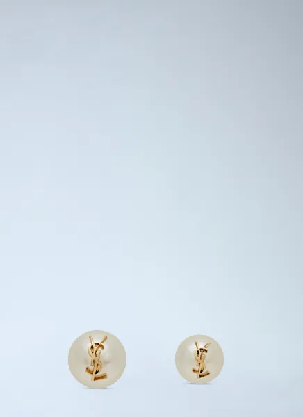 Monogram Faux Pearl Earrings