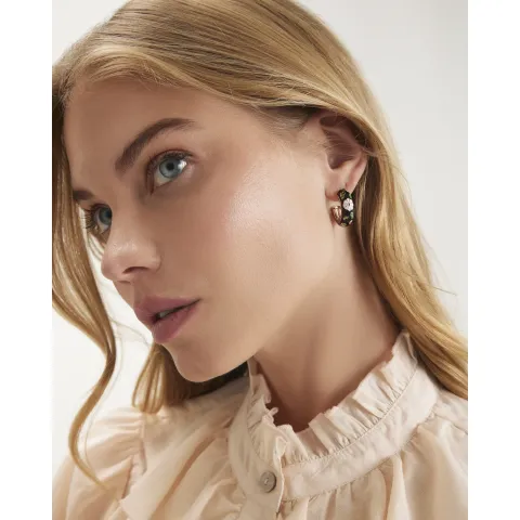 River Island Floral Painted Hoop Earrings
