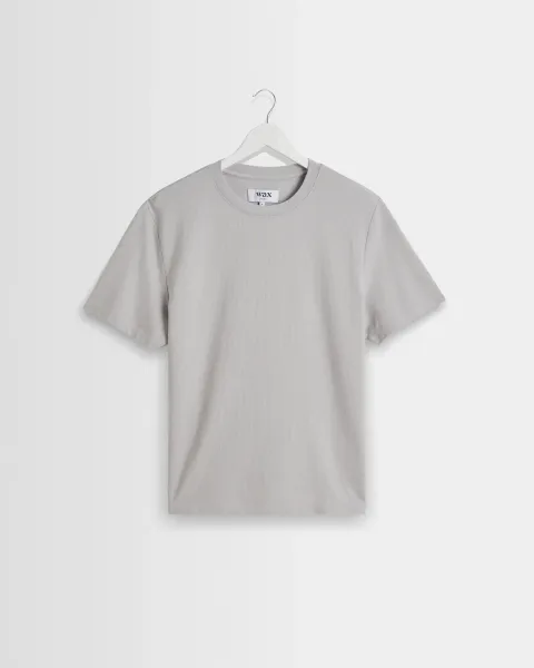 Dean - Soft Grey Textured Organic Cotton t-Shirt