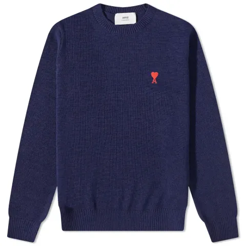 AMI Tonal Small A Heart Crew Knit