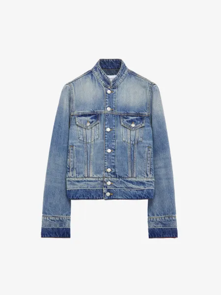 Stand Collar Denim Jacket