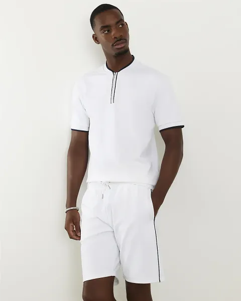 River Island Slim Fit Tipped Baseball Polo Shirt