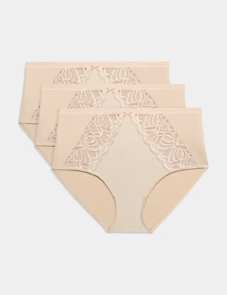 Marks & Spencer 3pk Amelia Lace Full Briefs Opaline