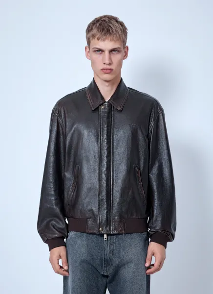 Prada Nappa Leather Bomber Jacket