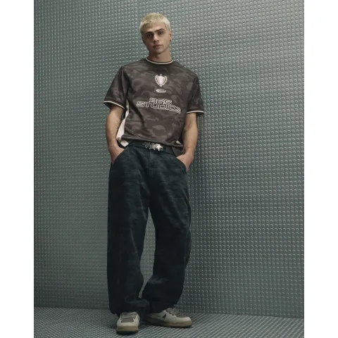River Island Camo Baggy Fit Jeans