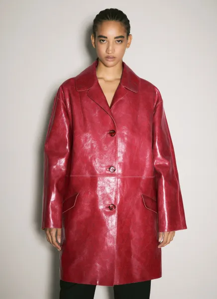 Crackle Suede Coat