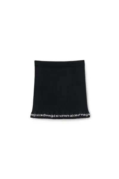 Ribbed Miniskirt With Logo