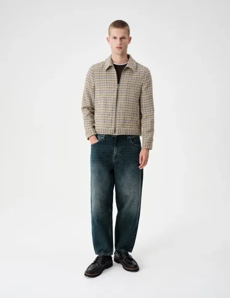 Marks & Spencer Wool Blend Houndstooth Jacket Brown Mix
