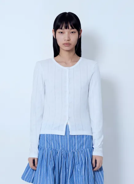 Compact Pointelle Rib Jersey Top