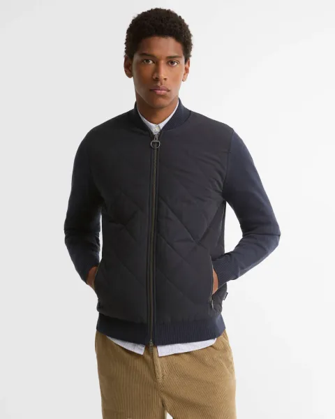 Quilted Front Zip-Up Jacket