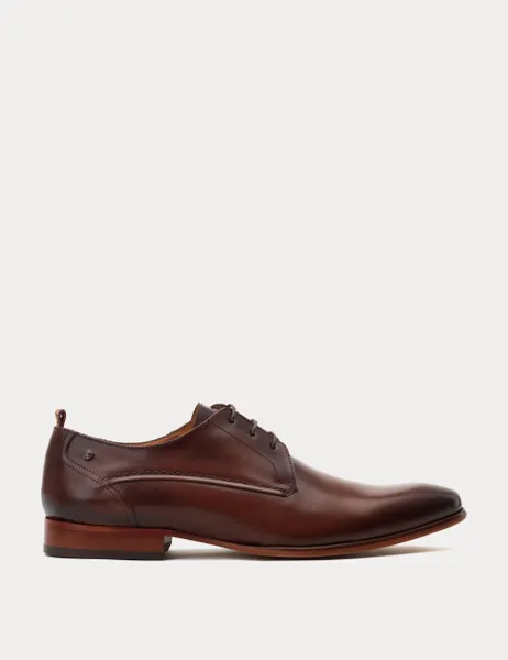 Base London Leather Derby Shoes Brown