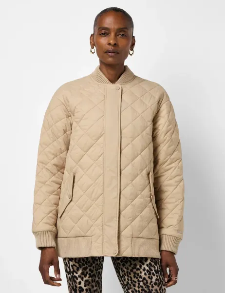 Sweaty Betty On The Move Quilted Oversized Jacket Beige Mix